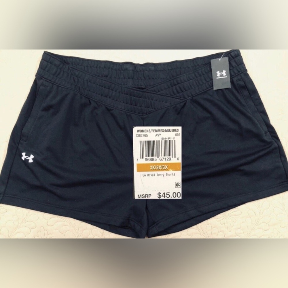 NEW..WOMEN 3X PLUS SIZE UNDER ARMOUR RIVAL TERRY SHORTS (LOOSE FIT)